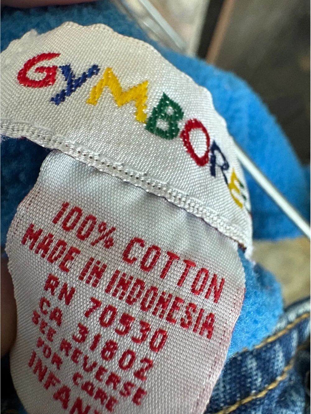 Vintage Gymboree Baby Denim Overalls with Patch on Pocket size 12 months Boys
